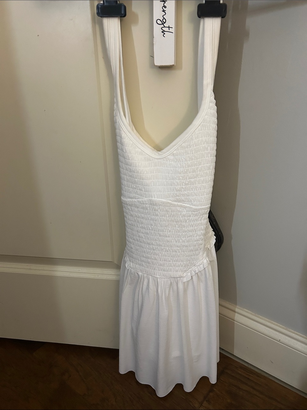 FP Movement by Free People White Smocked Mini Dress